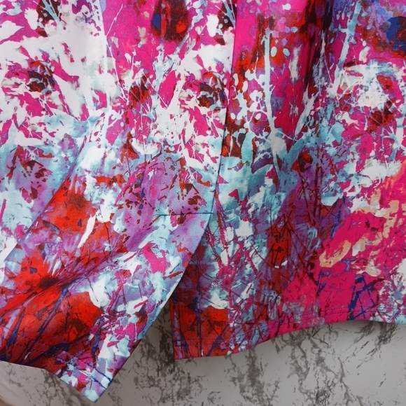 ADRIANNA PAPELL  Floral Print Scuba Sheath Dress Women's Blue Size 8 Above Knee - Picture 7 of 9